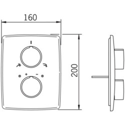 Vonios/dušo maišytuvo dekoratyvinė dalis Oras Cubista