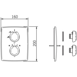 Vonios/dušo maišytuvo dekoratyvinė dalis Oras Optima