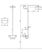 Termostatinis lietaus dušo komplektas Oras Cubista