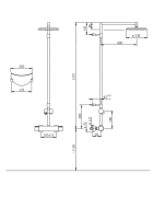 Termostatinis lietaus dušo komplektas Oras Cubista, su snapu