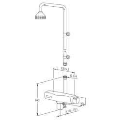 Bekontaktis dušo maišytuvas Oras Electra, 6V