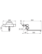Vonios ir dušo termostatinis maišytuvas Oras Nova