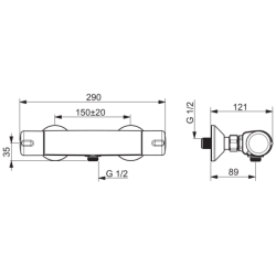 Dušo termostatinis maišytuvas Oras Nova