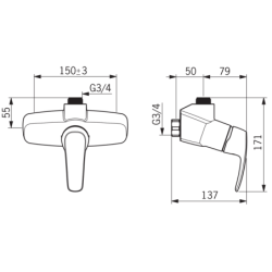 Dušo maišytuvas Oras Safira