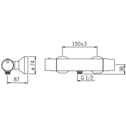 Termostatinis dušo maišytuvas Oras IL Bagno Alessi One