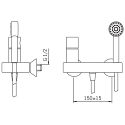 Dušo maišytuvas Oras IL Bagno Alessi One, su rankiniu dušu