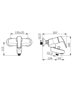 Dušo ir vonios maišytuvas Oras Safira