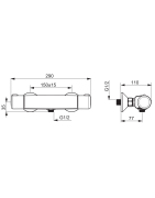 Dušo termostatinis maišytuvas Oras Nova