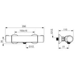 Dušo termostatinis maišytuvas Oras Nova
