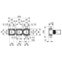 Vonios ir dušo maišytuvo korpusas Oras Signa, 230/12V