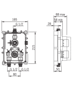 Termostatinio dušo maišytuvo korpusas Oras Cubista