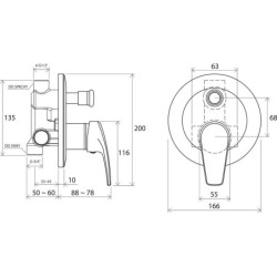 Vonios/dušo maišytuvo dekoratyvinė dalis Ravak Neo NO 061.00