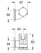 Dušo laikiklis Grohe Relexa, reguliuojamas