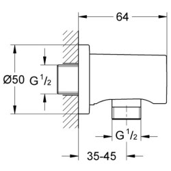 Jungtis potinkiniam dušui Grohe Rainshower, balta