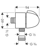 Jungtis potinkiniam dušui Hansgrohe Fixfit E Stop