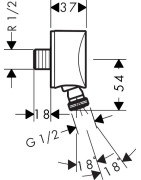 Jungtis potinkiniam dušui Hansgrohe Fixfit S, su vožtuvu