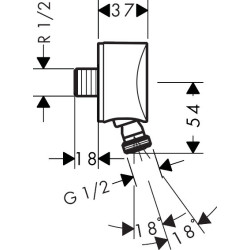 Jungtis potinkiniam dušui Hansgrohe Fixfit S, su vožtuvu