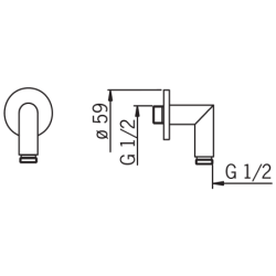 Sieninė jungtis dušo žarnai Oras IL Bagno Alessi One