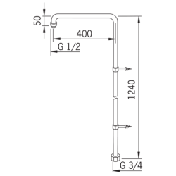 Dušo alkūnė Oras, su laikikliu