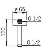 Dušo alkūnė iš lubų Oras Hydra, 130mm