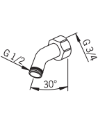 Dušo alkūnė Oras, chromuota