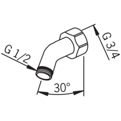 Dušo alkūnė Oras, chromuota