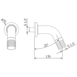 Dušo alkūnė Oras, chromuota