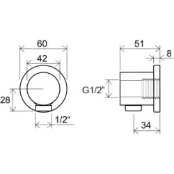 Sieninis dušo išvadas Ravak 701.00