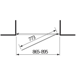 Dušo durys Jika Cubito Pure 90, vieno elemento, varstomos