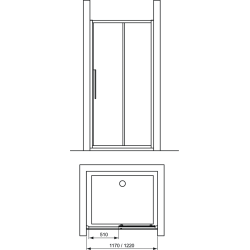 Dušo durys Ideal Standard Kubo 120cm, stumdomos