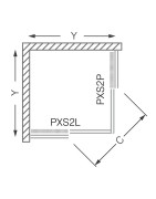 Dušo durys Roth PXS2L 900/2000, slankiojančios