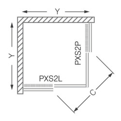Dušo durys Roth PXS2L 900/2000, slankiojančios