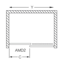 Dušo durys Roth AMD2/1300, slankiojančios