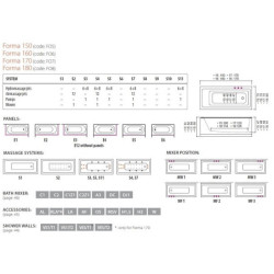Vonia Balteco Forma 170x75 cm, su rėmu ir apdaila E1/E3