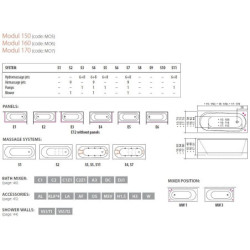 Vonia Balteco Modul 170x75cm, be apdailos