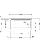 Vonia Duravit D-Code 150x75 cm, balta