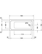 Vonia Duravit D-Code 160x70 cm, balta
