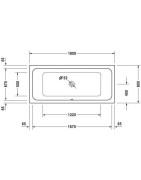 Vonia Duravit D-Code 180x80 cm, balta