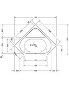 Vonia Duravit D-Code 140x140 cm, penkiakampė