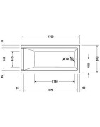 Vonia Duravit Starck 170x80 cm, balta