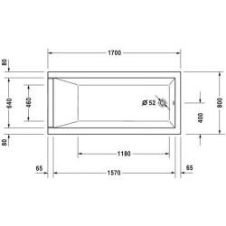 Vonia Duravit Starck 170x80 cm, balta