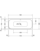 Vonia Duravit Happy D.2 180x80cm, su panele ir kojomis