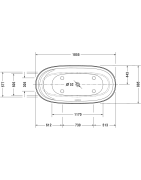 Vonia Duravit Cape Cod 185x88 cm, balta