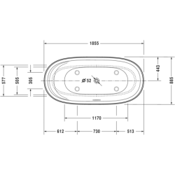 Vonia Duravit Cape Cod 185x88 cm, balta