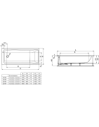 Vonia Ideal Standard Connect 170x70cm, su atrama ir sifonu