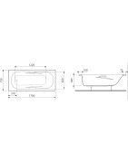 Vonia Jika Alma 170x75cm, su rankenėlėmis