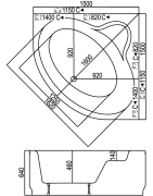 Vonia Kyma Gabija 150x150x64cm, su kojelėmis