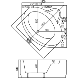 Vonia Kyma Gabija 150x150x64cm, su kojelėmis