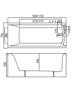 Vonia Kyma Inga 160x75x62cm, su kojelėmis
