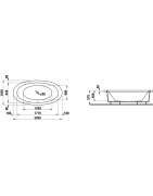 Vonia Laufen Alessi One 203x102cm, įleidžiama